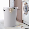thumbnail image 5 of Superio 40L Elegant Ribbed Plastic Laundry Hamper with Lid-White Smoke, 5 of 5