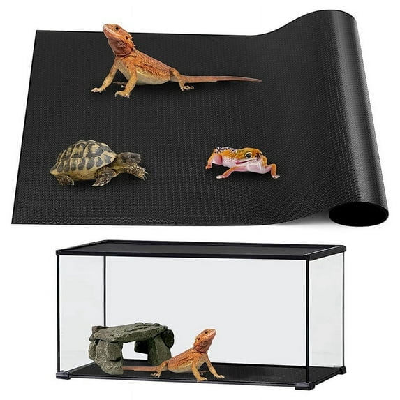 Mictong reptile mat, bottom cushion for reptile breeding boxes, suitable for leopard geckos, lizards, snakes, turtles, reptile floors, 1 piece in Black