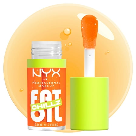 NYX Professional Makeup Fat Oil Chillz Lip Gloss, 12 Hour Hydration, Citrus Chiller, 0.16 fl oz