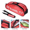 thumbnail image 4 of Uxcell 6 Racquet Waterproof Tennis Badminton Racket Bag Carrying Bag with Shoulder Strap, Red, 4 of 8