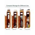 thumbnail image 3 of Bamboo Toilet Paper Holder With Storage Bathroom Toilet Paper Storage Cabinet Small Bathroom Storage Cabinet For Small Spaces Slim Bathroom Storage Cabinet 33x7.3x6.5 Inches Brown, 3 of 7
