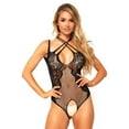 thumbnail image 2 of Leg Avenue Net and lace crotchless teddy, 2 of 2