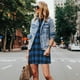thumbnail image 4 of Fotbe Blue Black Plaid Vestido de Verano sin Mangas para Mujer – Vestido Midi Línea A, Estilo Camiseta Floral, Vestido Playero Casual y Fluido, 4 of 7