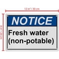 thumbnail image 2 of Industrial ANSI Horizontal Potable Non-Potable Water Warning Sign - 8"x12" Weatherproof, UV Resistant for Indoor/Outdoor Workplace (Fresh water (non-potable)), 2 of 7