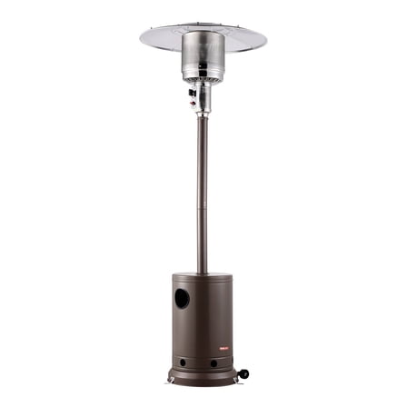 Outdoor Warming Heater, 50,000 BTU, Propane Gas, with Hammered Bronze Finish and Attached Table
