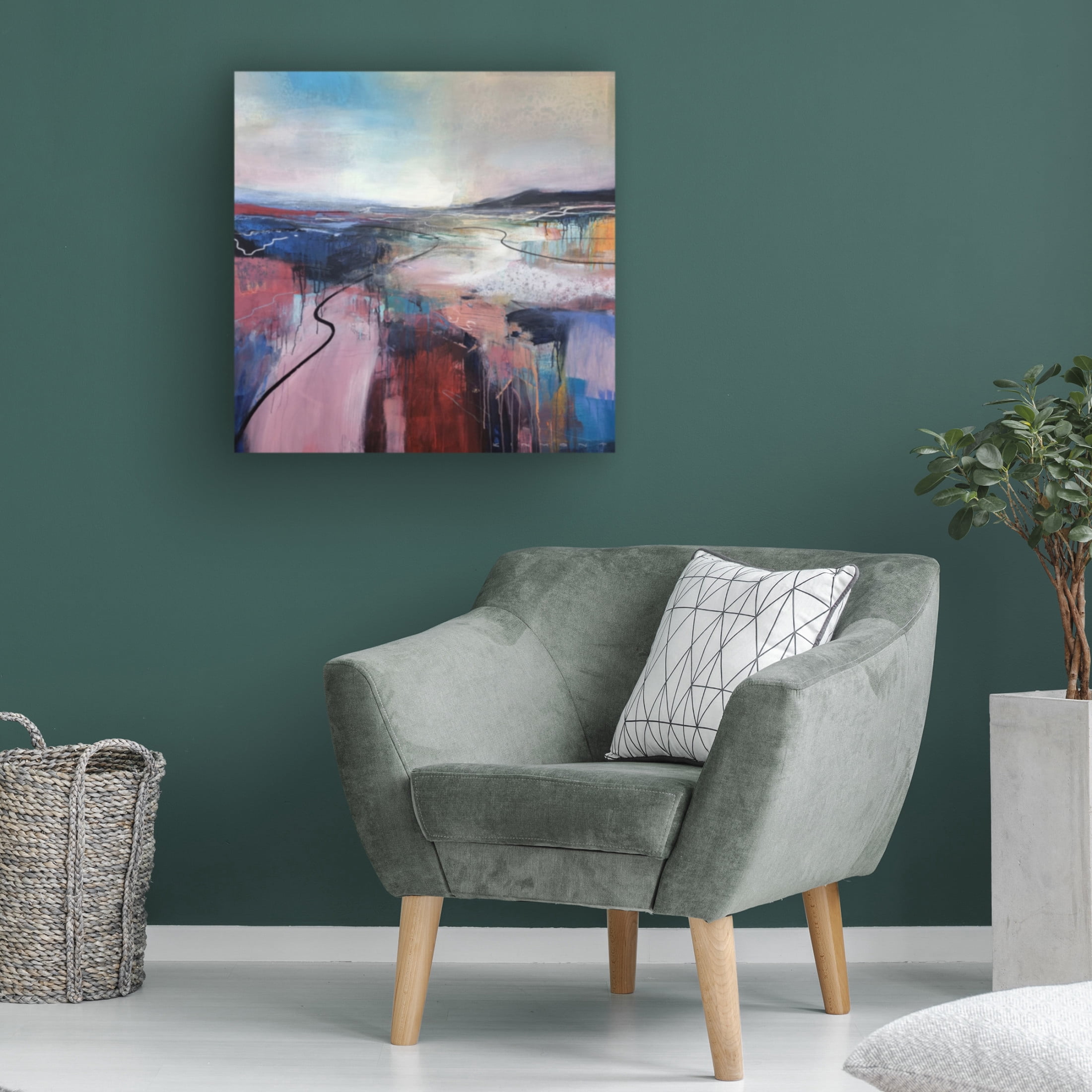 Canvas Wall Art - Andrew Kinmont 'I Will Meet You On The Estuary' Wall Art for Living Room, Bedroom, or Office Décor by Trademark Fine Art - 35 x 35 Inches