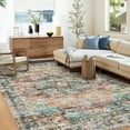thumbnail image 2 of HOMERRY 9' x 12' Area Rug for Living Room Washable Bedroom Floral Geometric Carpet for Room Decor, Green/Brown, 2 of 7