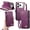 Purple, variant on COAROVER Zipper Wallet Case Compatible with Apple iPhone 18 Pro 6.3",Quilted PU Leather Folio Card Slots Stand Phone Cover with Wrist Strap,Pink