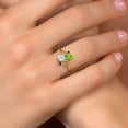 thumbnail image 4 of Gem Stone King 18K Yellow Gold Plated Silver Green Peridot White Moissanite and Black Diamond Ring for Women (1.60 Cttw, Heart Shape 6MM, Gemstone August Birthstone, Size 8), 4 of 6