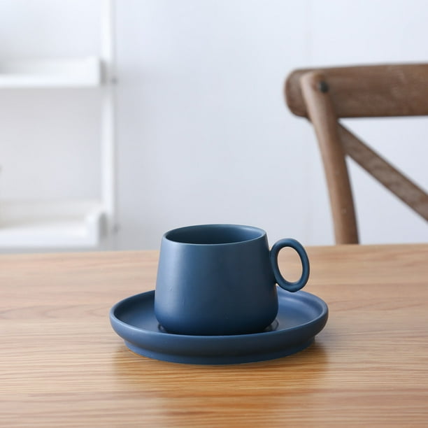 Hhdxre Coffee Cups with Tray Porcelain Tea Matte Ceramic Saucers Mug