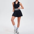 thumbnail image 2 of Top-kevin Tennis Skirt Sets for Women Color Block Golf Polo Two Piece Skirt Set Women 2 Piece Outfits with Shorts, 2 of 8