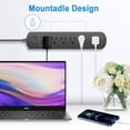 thumbnail image 4 of Lefree Surge Protector Power Strip with 4-Foot Extension Cord - 6 Outlet for Indoor/Office Use, Black, 2Pack, 4 of 5