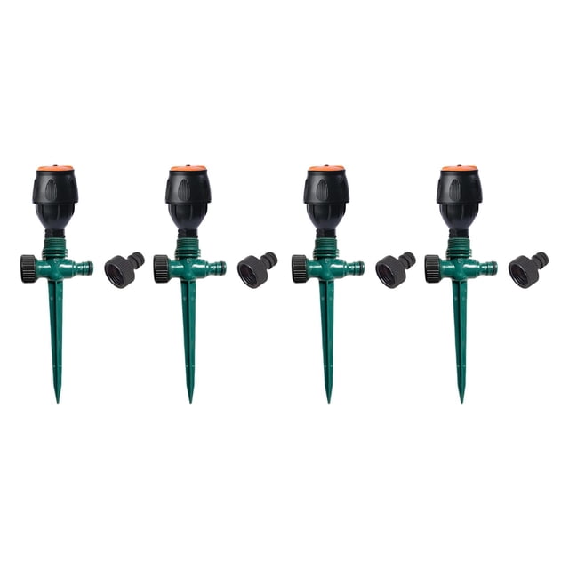 4 aspersores giratorios de agua, herramientas de riego, accesorios de fácil instalación. Verde