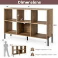 thumbnail image 3 of Costway 6 Cube Storage Shelf Organizer Bookcase Square Cubby Cabinet Bedroom Natural, 3 of 10