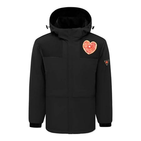 Aboser Men s Thermal Heated Jacket Outdoor Warm Waterproof Windbreaker Electric USB Charging Heated Clothing 2024 Winter Smart Heating Coats with Detachable Hood