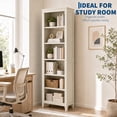 thumbnail image 5 of TacleeKii 6-Tier Bookshelf, Freestanding Bookcase with Open Shelves and Anti-Tip Design, Beige, 5 of 10