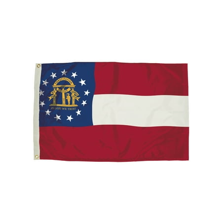 UPC: 0817969016306 | FlagZone Durawavez Nylon Outdoor Flag with Heading and Grommets  Georgia  3ft x 5ft