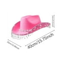 thumbnail image 2 of yunLCZ Western Cowboy Hat for Men Women Women's Hat Elegant Pendant Cowboy Hat Tassel Scarf Dating Decoration Two Piece Set for All Seasons, 2 of 4