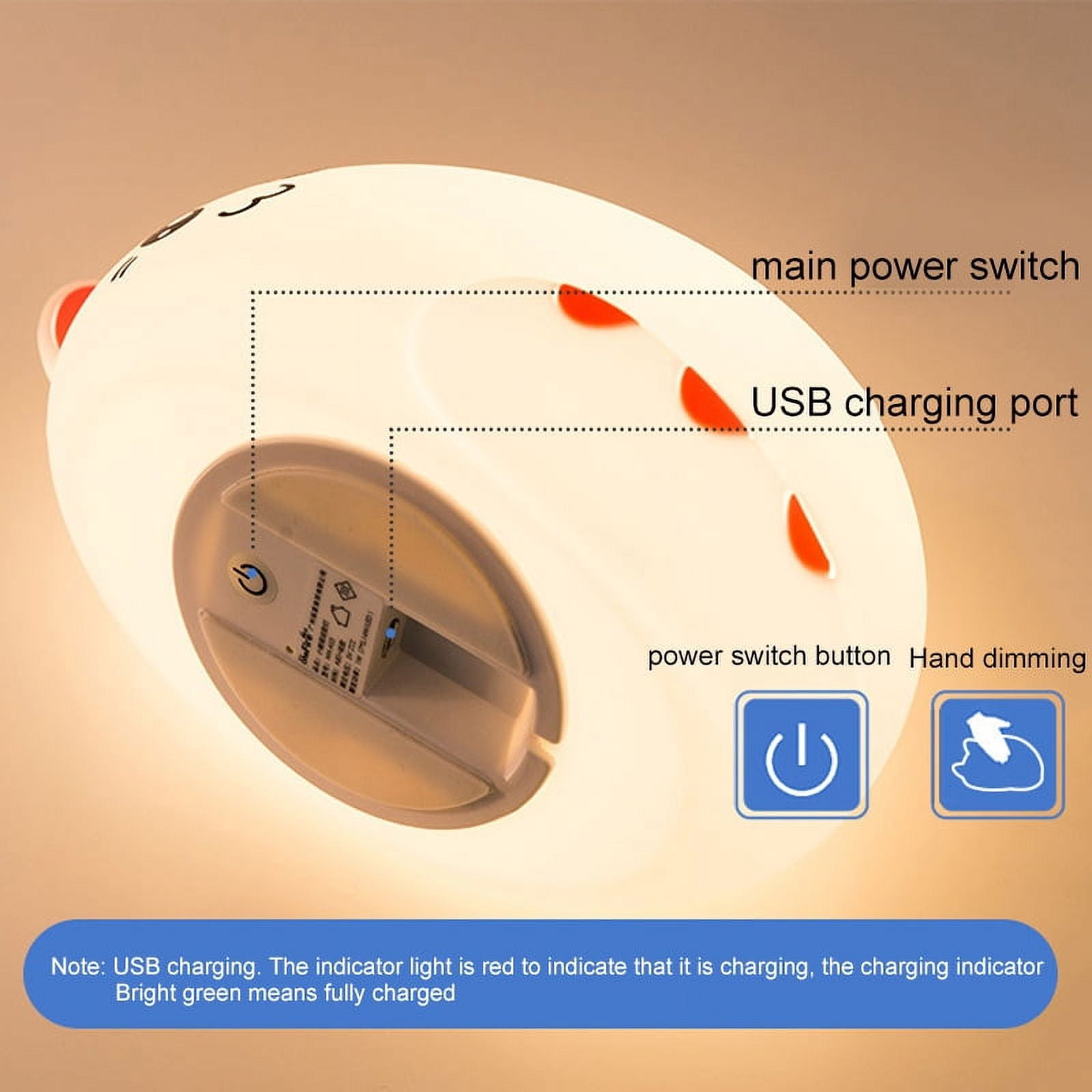 Children Night Light LED Cute Silicone Cat Lamp Lighting Modes/USB Rechargeable/Timing Off Remote&Tap Control Night Light for Kids Nursery Baby Bedroom Living Room Birthday Gift
