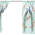 thumbnail image 4 of Coolnut Peacocks Red Flowers W55 x L78 Inches Sheer Gauze Door Window Curtain Panels Drapes for Living Room Bedroom Kids Room Decoration Window Treatment Set of 2 Panels, 4 of 4