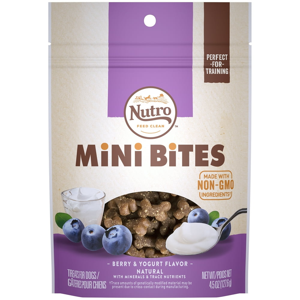 NUTRO Mini Bites Dog Treats Berry & Yogurt Flavor, 4.5 oz. Bag