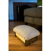 KR Ideas Padded Foot Stool Solid Fabrics 7" Tall, Chic Stain (Made in The USA) (Desert Sands)