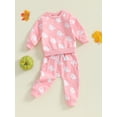 thumbnail image 5 of Suagox Toddler Boys Girls  2Pcs Fall Clothes Set Halloween Outfits Ghost Print Long Sleeve Sweatshirts and Long Pants for 0-24 Months and 2-3 Years Old Baby, 5 of 9