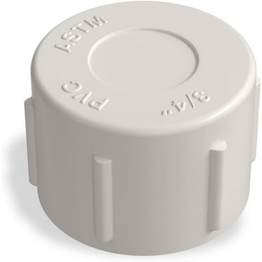 Lakesstory PVC pipe cap 3/4 inch, FPT,  Fittings for plumbing,  White, SCH 40