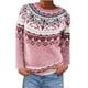thumbnail image 2 of Suéter de cuello redondo para mujer, informal, estampado, manga larga, cuello redondo, abrigos, suéteres, suéter para mujer, 2 of 6