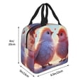 thumbnail image 2 of Yiaed Heart Sky Bird Couple Print Insulated Lunch Bag Reusable Cute Tote Lunch Box, Leakproof Cooler Lunch Bags for Work Office Travel School Picnic, 2 of 5