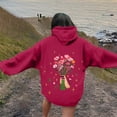 thumbnail image 5 of Women's Crewneck Hooded Sweatshirts Long Sleeve Hoodies Graphic Printed Lightweight Casual Loose Fit Fashion Tops 2025 with Pocket, 5 of 5