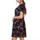thumbnail image 2 of Disketp Humming Bird And Tropical Flowers para Vestido de Manga Corta para Mujeres, Vestidos de Verano para Mujeres, Casual y Holgado para la Playa, 2 of 6