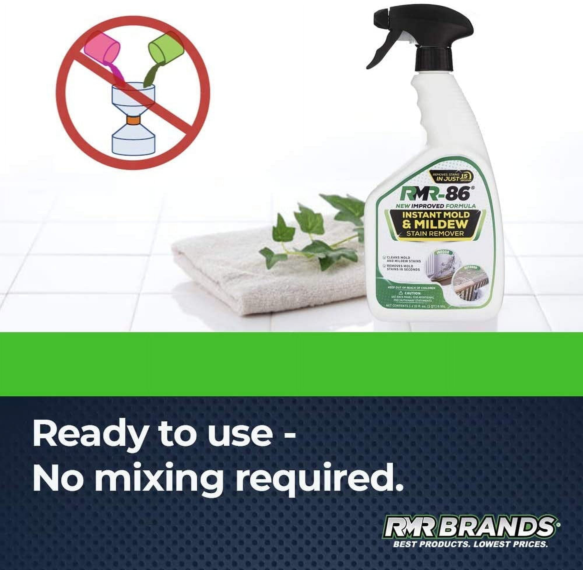  RMR-86 - Removedor instantáneo de manchas de moho y hongos -  Fórmula sin refregar; limpiador de suelos de baño y ducha, FBA_RMR-8632oz,  1 : Salud y Hogar