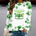 thumbnail image 3 of Charella Long Sleeve Shirts for Women St Patricks Day Printed Crewneck T-shirt 2024 Spring Trendy Tops,Green,L, 3 of 3