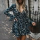 thumbnail image 1 of Cruzado con Estampado Floral Bohemio, 3/4, Pierna con Cuello en Acampanado S Hugo vestido de fiesta de flores, 1 of 10