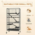 thumbnail image 4 of PawHut 6-Tier Small Animal Cage, Ferret Cage, Large Chinchilla Cage, Gray, 4 of 10