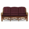 thumbnail image 6 of Malibu Set of 2 Natural Rattan Wicker Lounge Chairs, Three-Seater Sofa w/Dark Brown Cushion and Coffee Table w/Glass, Colonial, 6 of 7