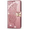 thumbnail image 2 of Wallet Case for Google Pixel 8 Pro Case Crystal Glitter Bling with Card Holder Stand Leather Flip Wallet Phone Case Diamond Butterfly Protective Case for Google Pixel 8 Pro Crystal Rose Gold, 2 of 8
