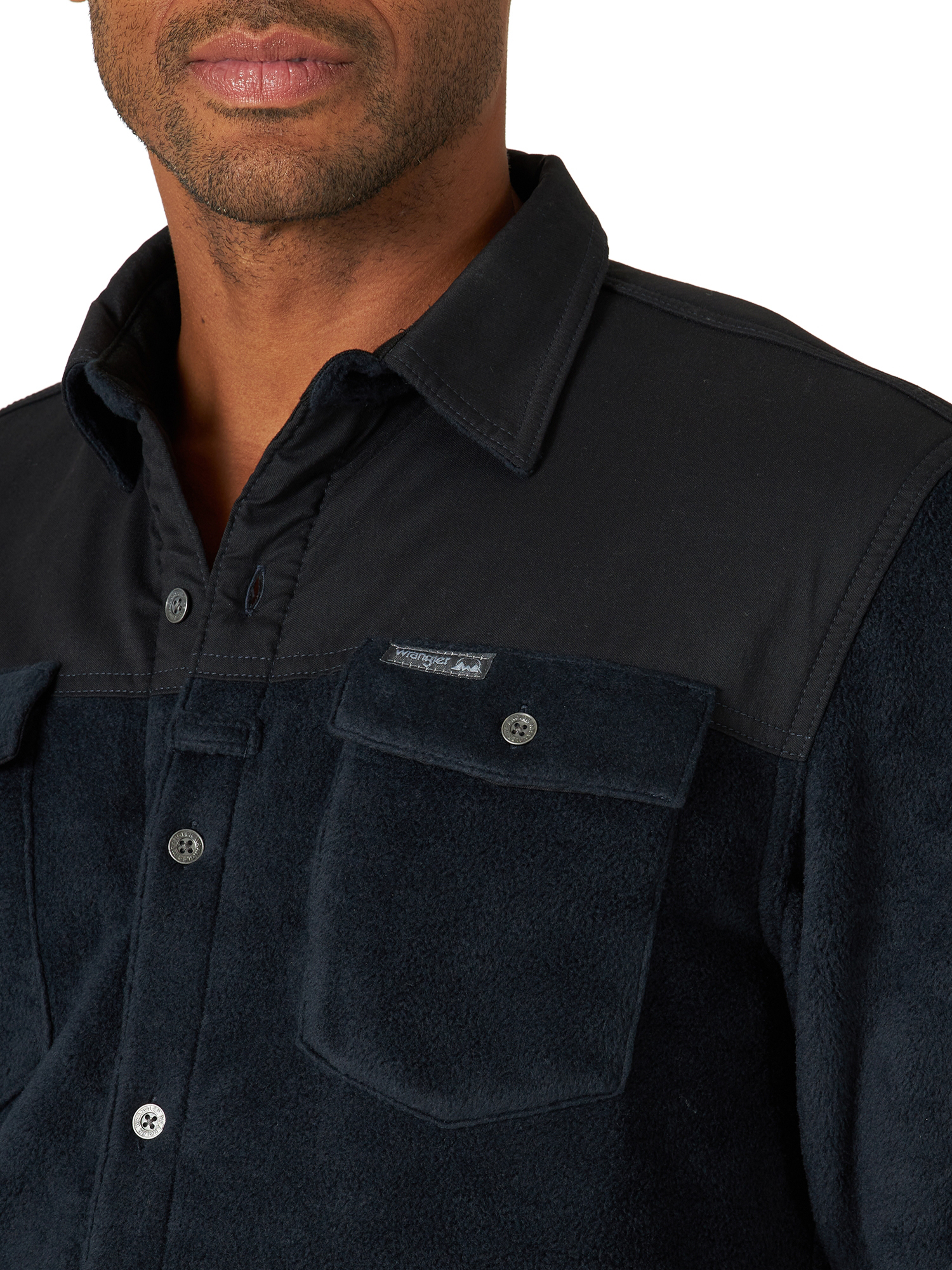 Wrangler Men's Outdoor Overlay Fleece Shirt