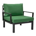 thumbnail image 6 of LeisureMod Hamilton 7-Peice Patio Conversation Set with Firepit Table in Green, 6 of 22