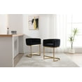 thumbnail image 3 of Dayalane 24.5" Modern Counter Height Bar Stool Set of 2, Velvet Upholstered Bar Stool with Curved Backrest and Gold Metal Frame, Comfy Barrel Stools Kitchen Island Stool for Bar Restaurant, Black, 3 of 8