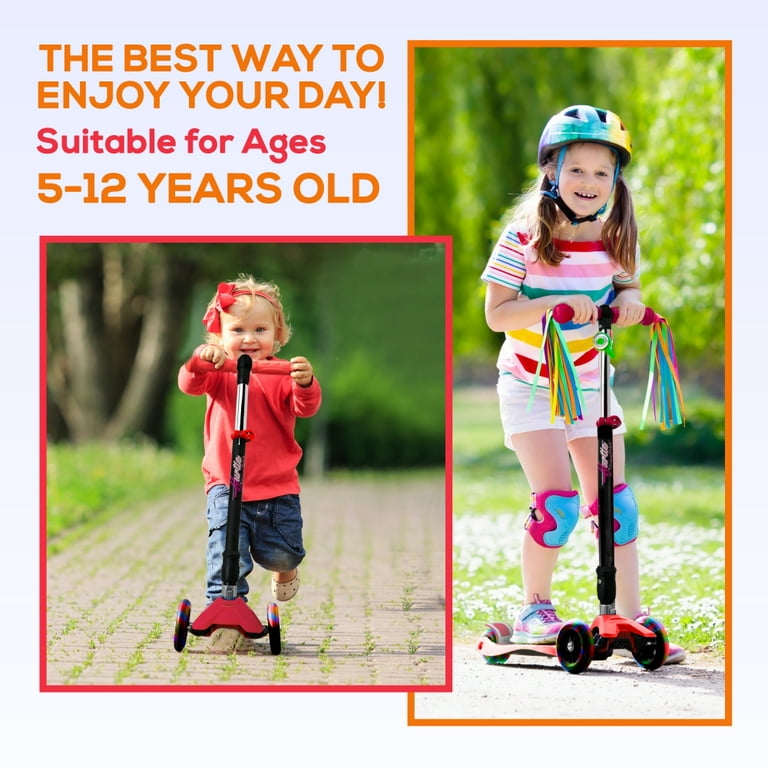 GOMO 3Wheel Scooter Lean To Steer With Light Up Wheels