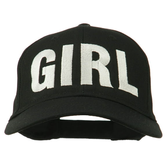 Girl Hip Hop Embroidered Cotton Twill Cap - Black OSFM