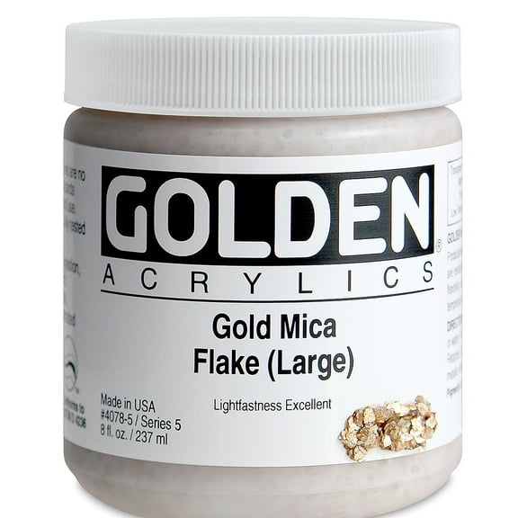 Golden Iridescent Acrylic, 8 oz., Iridescent Gold Mica Flakes Large