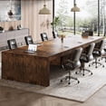 thumbnail image 5 of Tribesigns78.74-inch Extra Long Conference Table, Large Meeting Table with Spacious Worktop, for Office Conference Room, Easy Assembly, Vintage Brown, 5 of 5