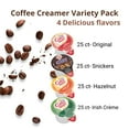 thumbnail image 2 of Coffee mate Liquid Creamer Singles Variety Pack, 100ct, 4 Flavors x 25 Each Irish Creme, Original, Snickers, Hazelnut + BestBonus4U Coffee Stirrer Spoon, 2 of 6