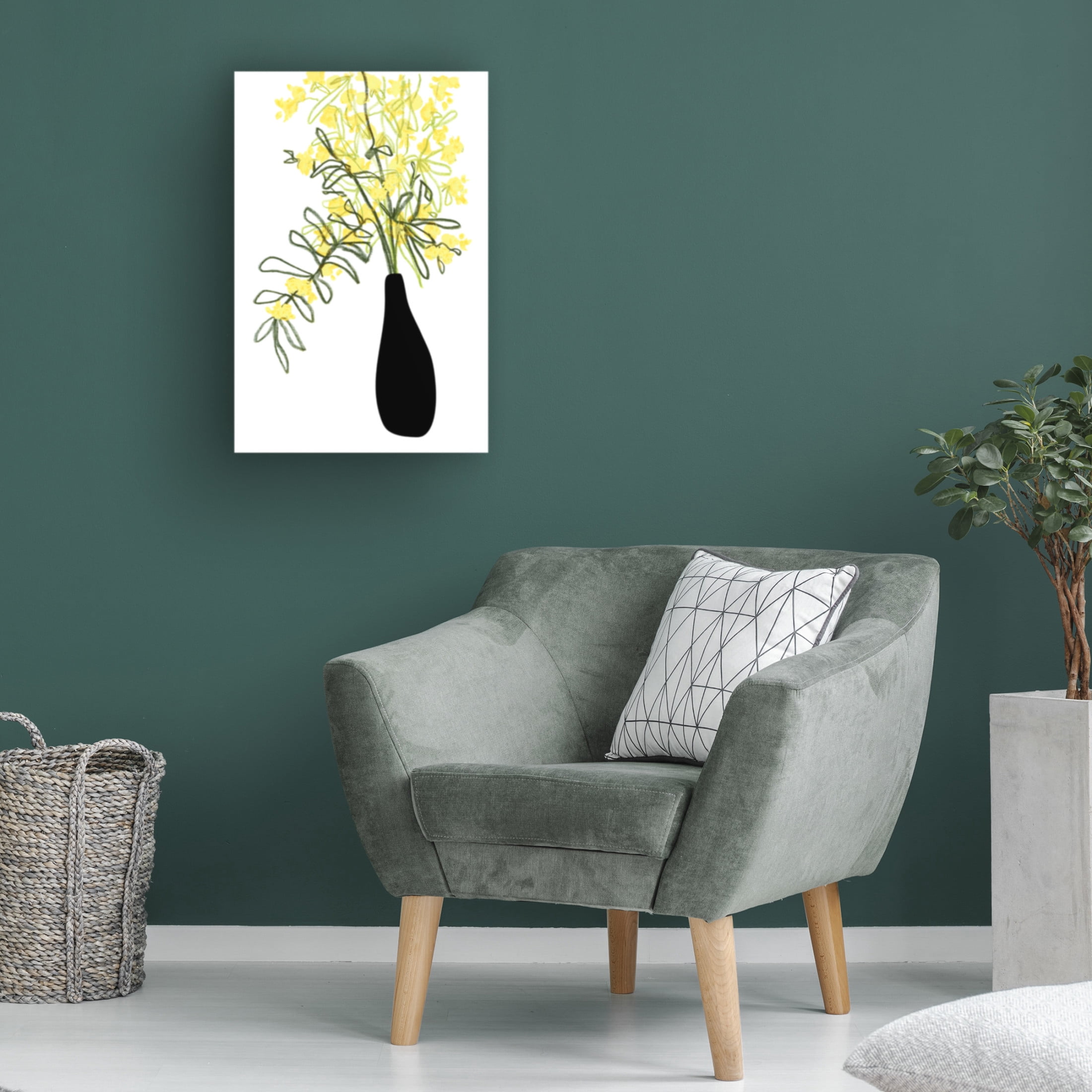 Trademark Fine Art Rosana Laiz Blursbyai Yellow blooms in a vase Canvas Wall Art