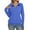 Blue, variant on Polo Shirts for Women Long Sleeve V Neck Banded Bottom, Casual Collared Tops Golf Tunic Blouses Army Green L