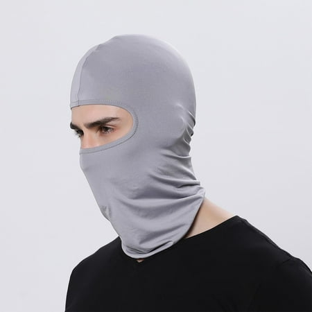 Light Gray Outdoor Balaclava Hood Motorcycle Bandana Cycling Hunting Hat Protection
