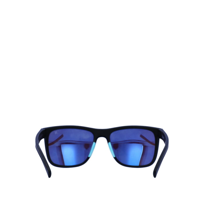 Hurley Men's Rx'able Sport Polarized Sunglasses, Hsm3007p Peak, Matte Black/Blue, 56-17-135, with Case